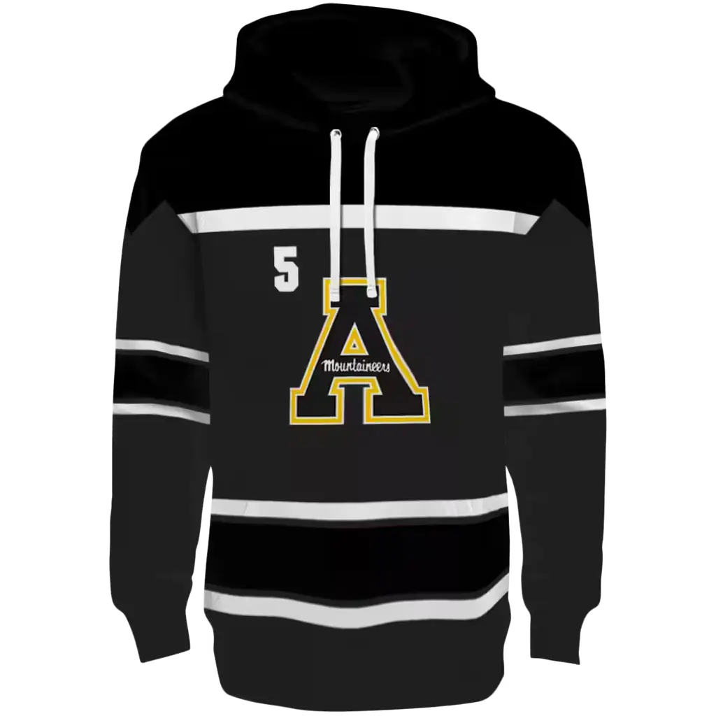 customized appalachian state mountaineers striped pattern black hoodie best selling customized appalachian state mountaineers striped pattern black hoodie best selling