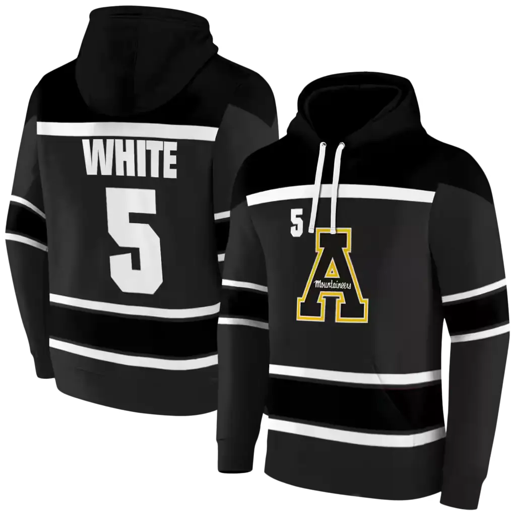 customized appalachian state mountaineers striped pattern black hoodie fashion forward customized appalachian state mountaineers striped pattern black hoodie fashion forward