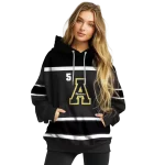 customized appalachian state mountaineers striped pattern black hoodie best selling