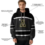 customized appalachian state mountaineers striped pattern black hoodie best selling