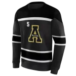 customized appalachian state mountaineers striped pattern black hoodie best selling