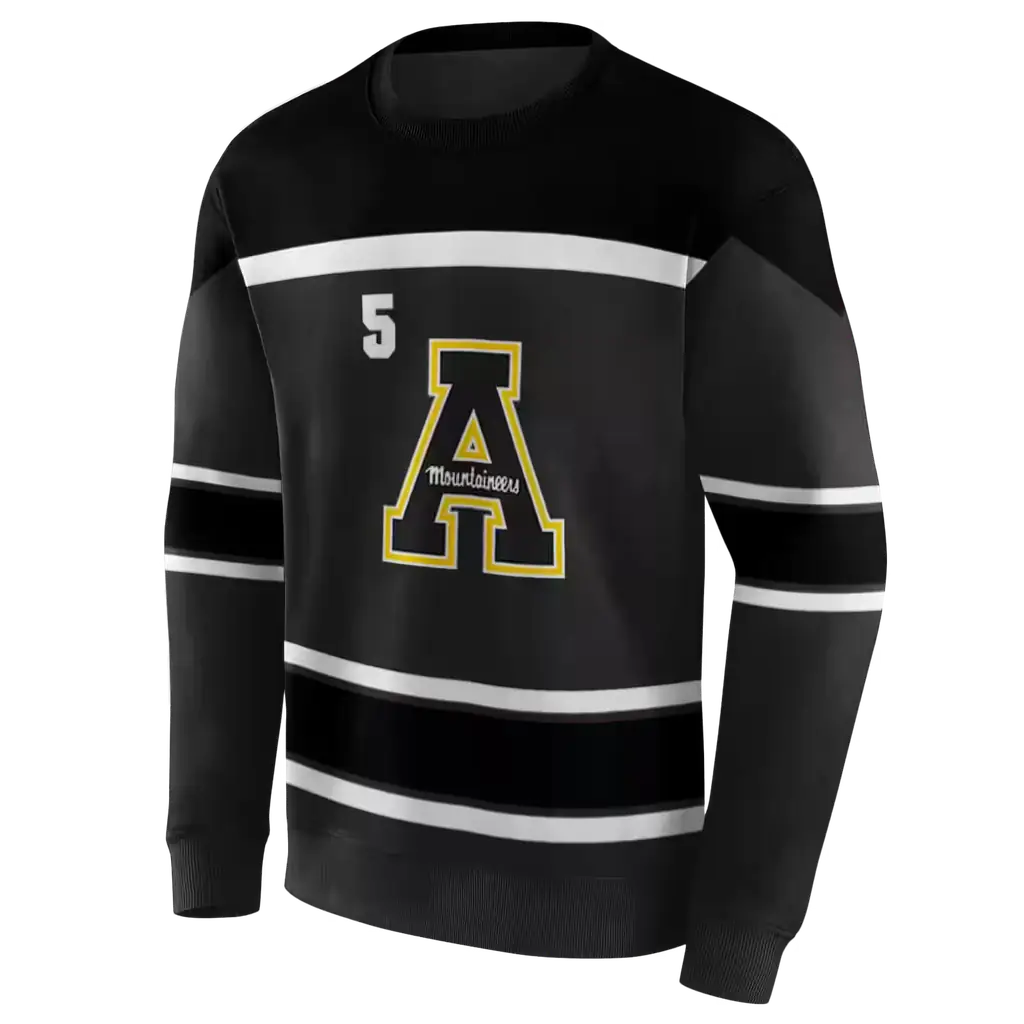 customized appalachian state mountaineers striped pattern black hoodie new arrival customized appalachian state mountaineers striped pattern black hoodie new arrival