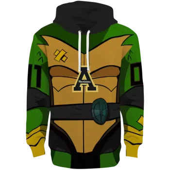 customized appalachian state mountaineers superhero armor black green hoodie best selling