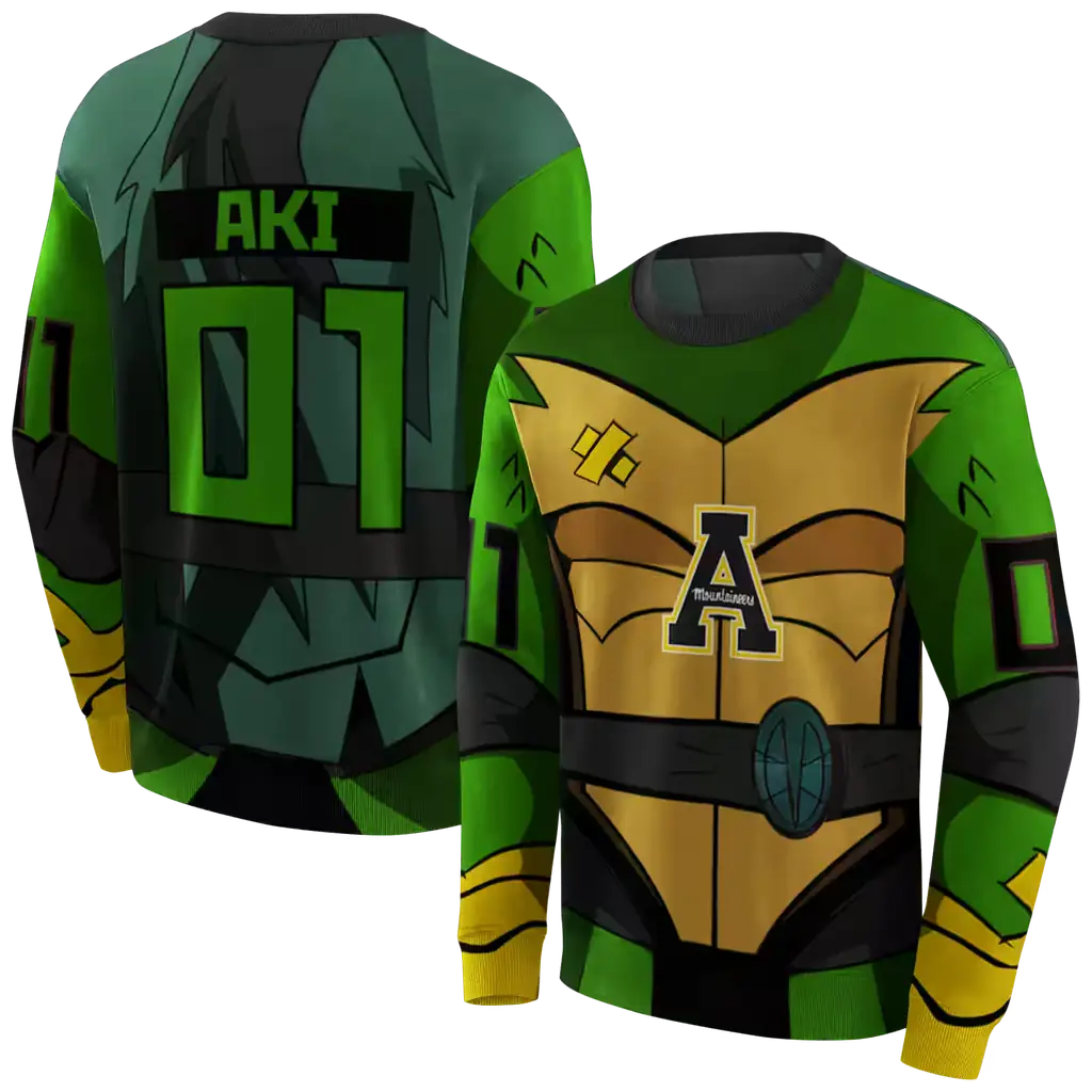 customized appalachian state mountaineers superhero armor black green hoodie premium grade customized appalachian state mountaineers superhero armor black green hoodie premium grade