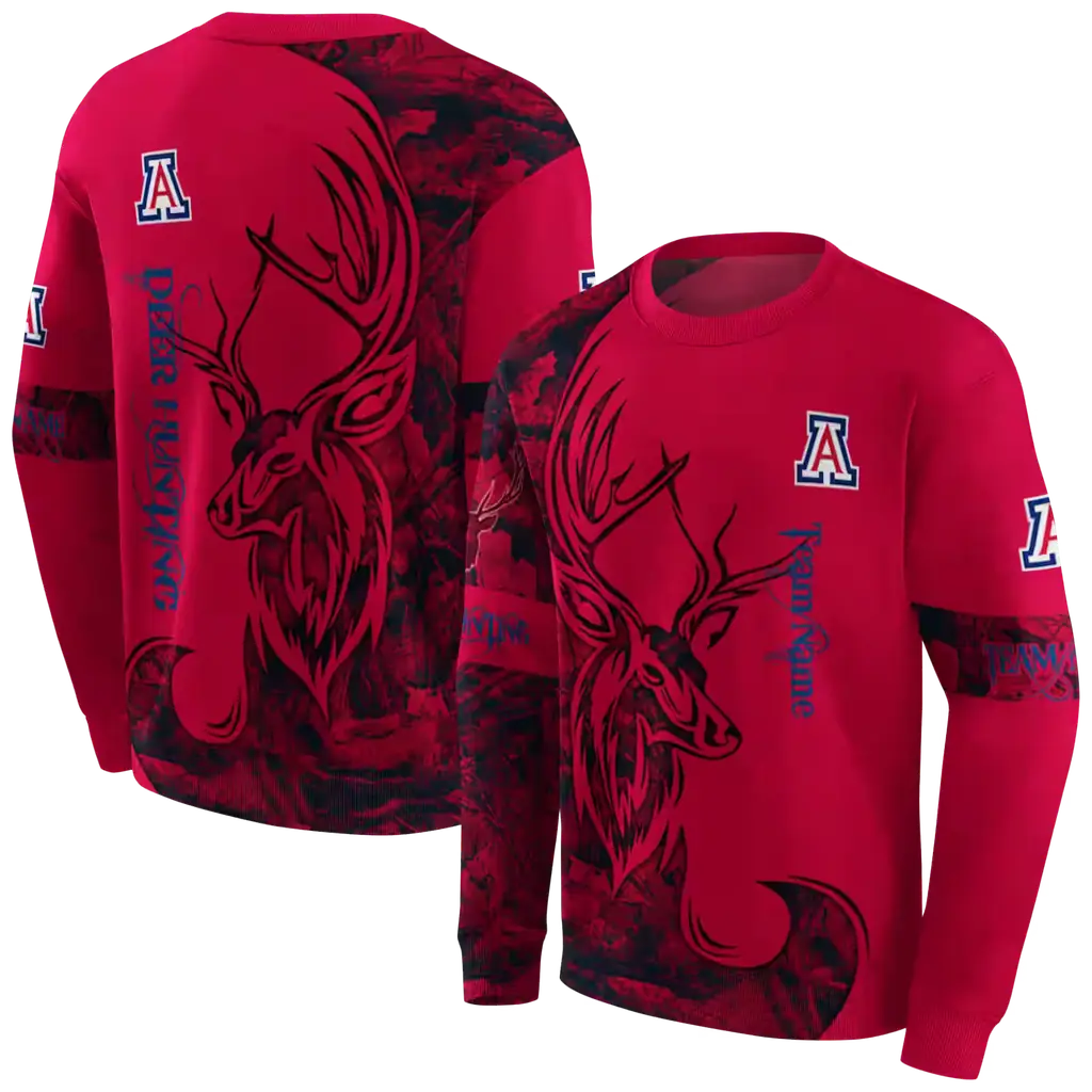 customized arizona wildcats deer silhouette red hoodie premium grade customized arizona wildcats deer silhouette red hoodie premium grade