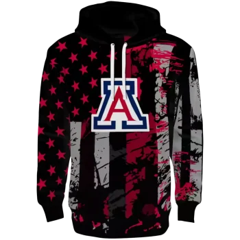 customized arizona wildcats distressed flag red black hoodie best selling
