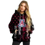 customized arizona wildcats distressed flag red black hoodie best selling