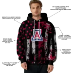 customized arizona wildcats distressed flag red black hoodie best selling