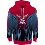 customized arizona wildcats flame design red hoodie best selling