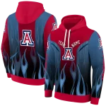 customized arizona wildcats flame design red hoodie best selling