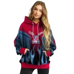 customized arizona wildcats flame design red hoodie best selling
