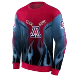 customized arizona wildcats flame design red hoodie best selling