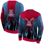 customized arizona wildcats flame design red hoodie best selling