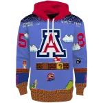 customized arizona wildcats mario blue black hoodie best selling
