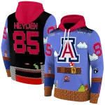 customized arizona wildcats mario blue black hoodie best selling