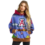 customized arizona wildcats mario blue black hoodie best selling