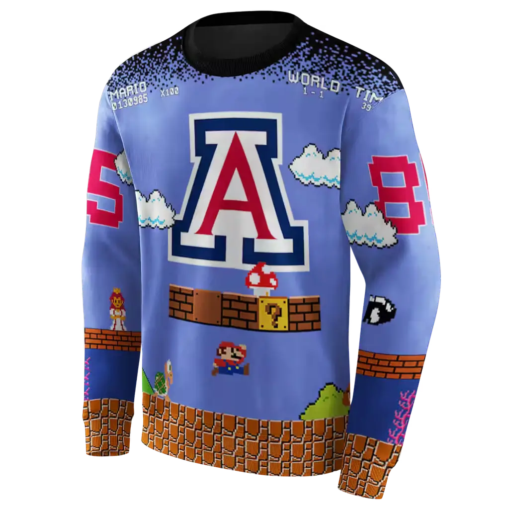 customized arizona wildcats mario blue black hoodie new arrival customized arizona wildcats mario blue black hoodie new arrival