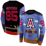 customized arizona wildcats mario blue black hoodie best selling