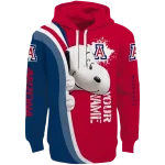 customized arizona wildcats peeking snoopy red hoodie best selling