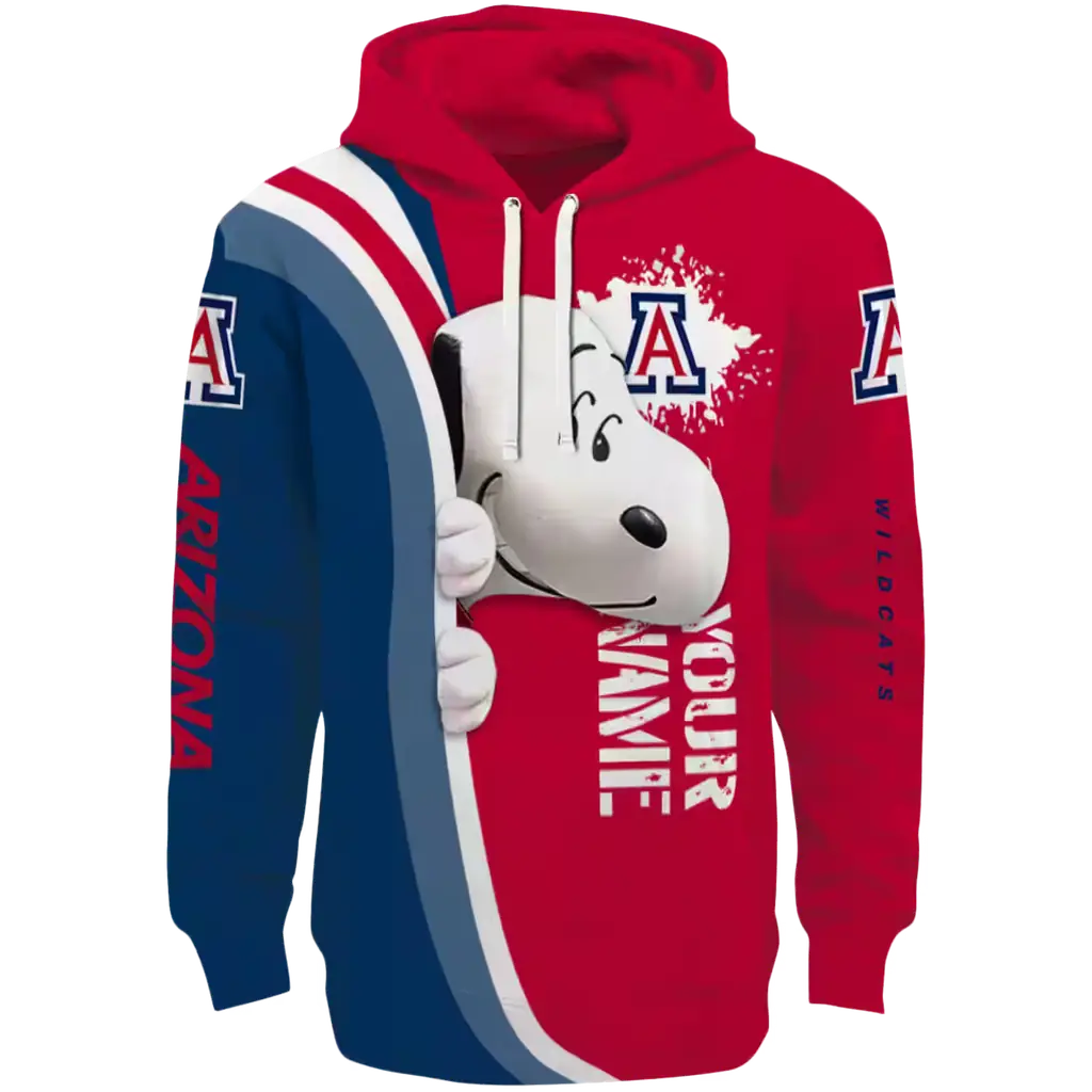 customized arizona wildcats peeking snoopy red hoodie best selling customized arizona wildcats peeking snoopy red hoodie best selling