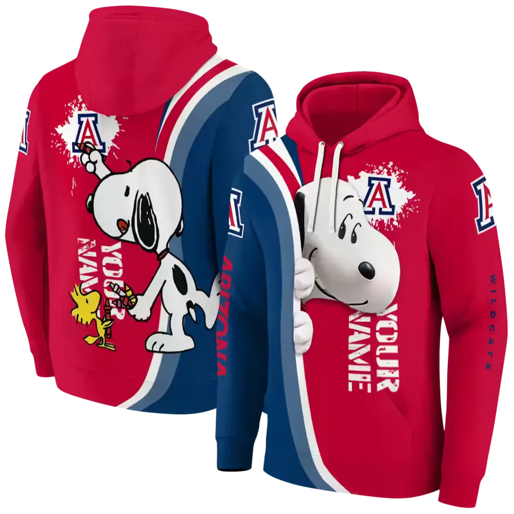 customized arizona wildcats peeking snoopy red hoodie fashion forward customized arizona wildcats peeking snoopy red hoodie fashion forward
