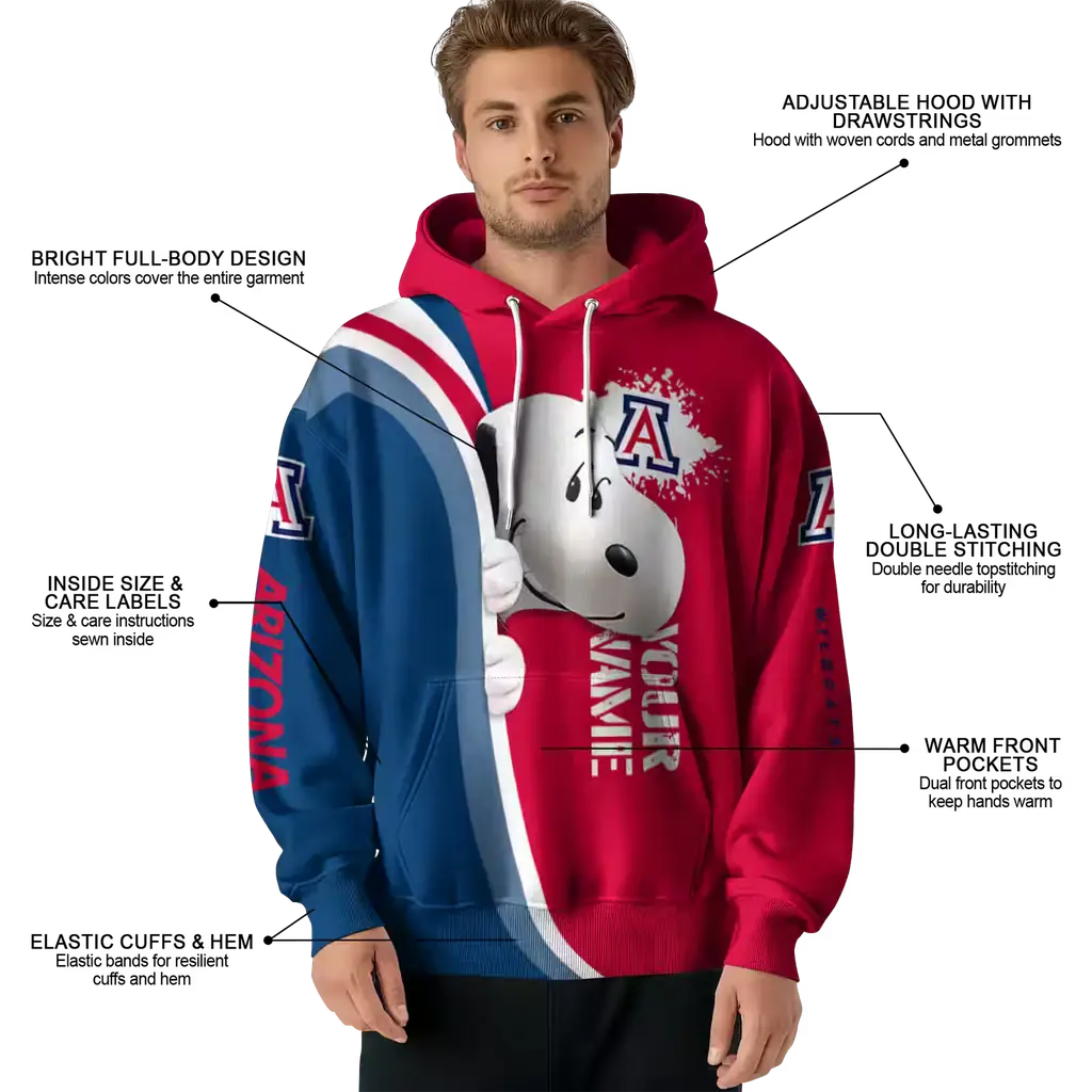customized arizona wildcats peeking snoopy red hoodie latest model customized arizona wildcats peeking snoopy red hoodie latest model