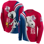 customized arizona wildcats peeking snoopy red hoodie best selling