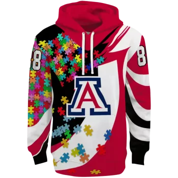 customized arizona wildcats puzzle pieces red hoodie best selling
