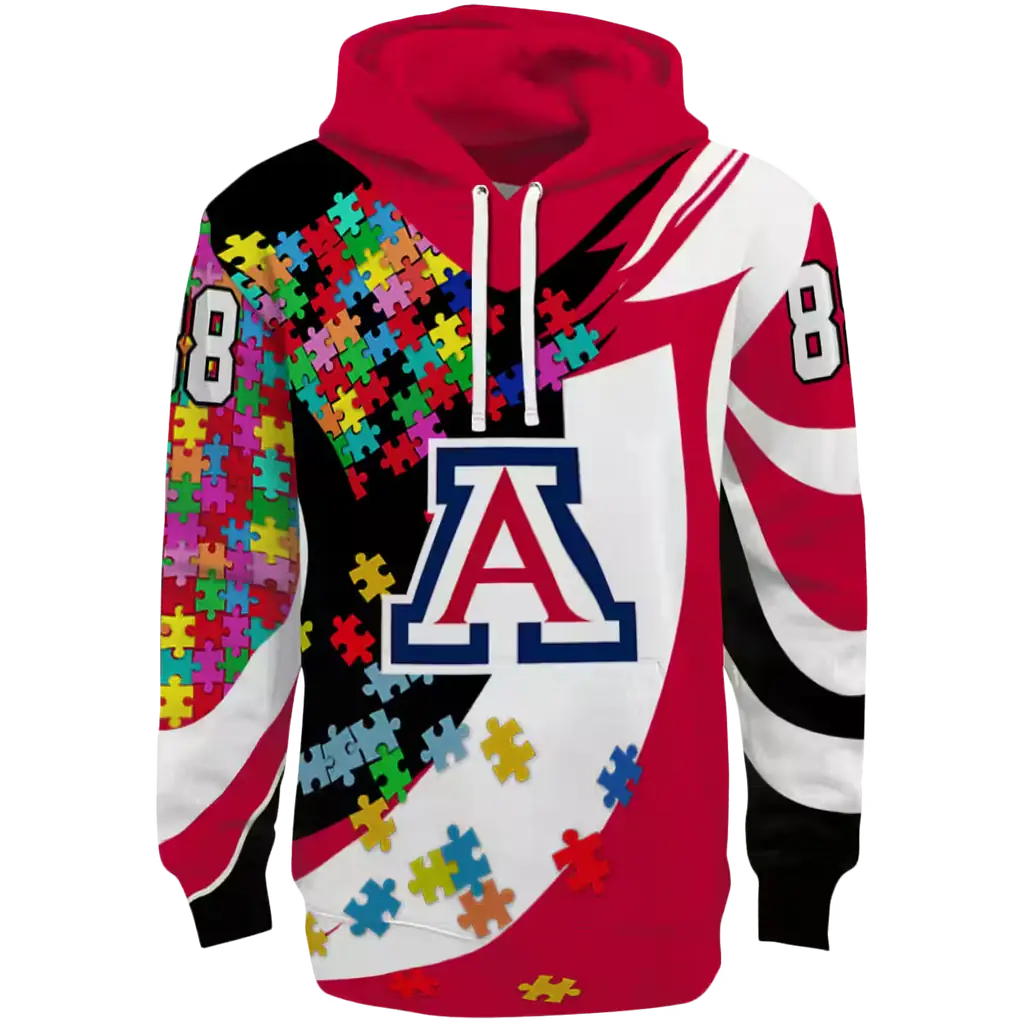 customized arizona wildcats puzzle pieces red hoodie best selling customized arizona wildcats puzzle pieces red hoodie best selling