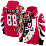 customized arizona wildcats puzzle pieces red hoodie best selling