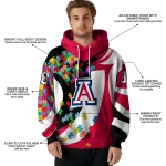customized arizona wildcats puzzle pieces red hoodie best selling