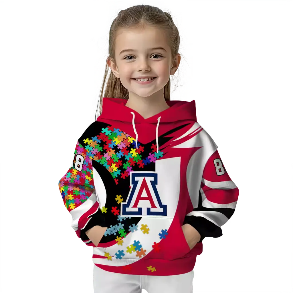 customized arizona wildcats puzzle pieces red hoodie top rated customized arizona wildcats puzzle pieces red hoodie top rated