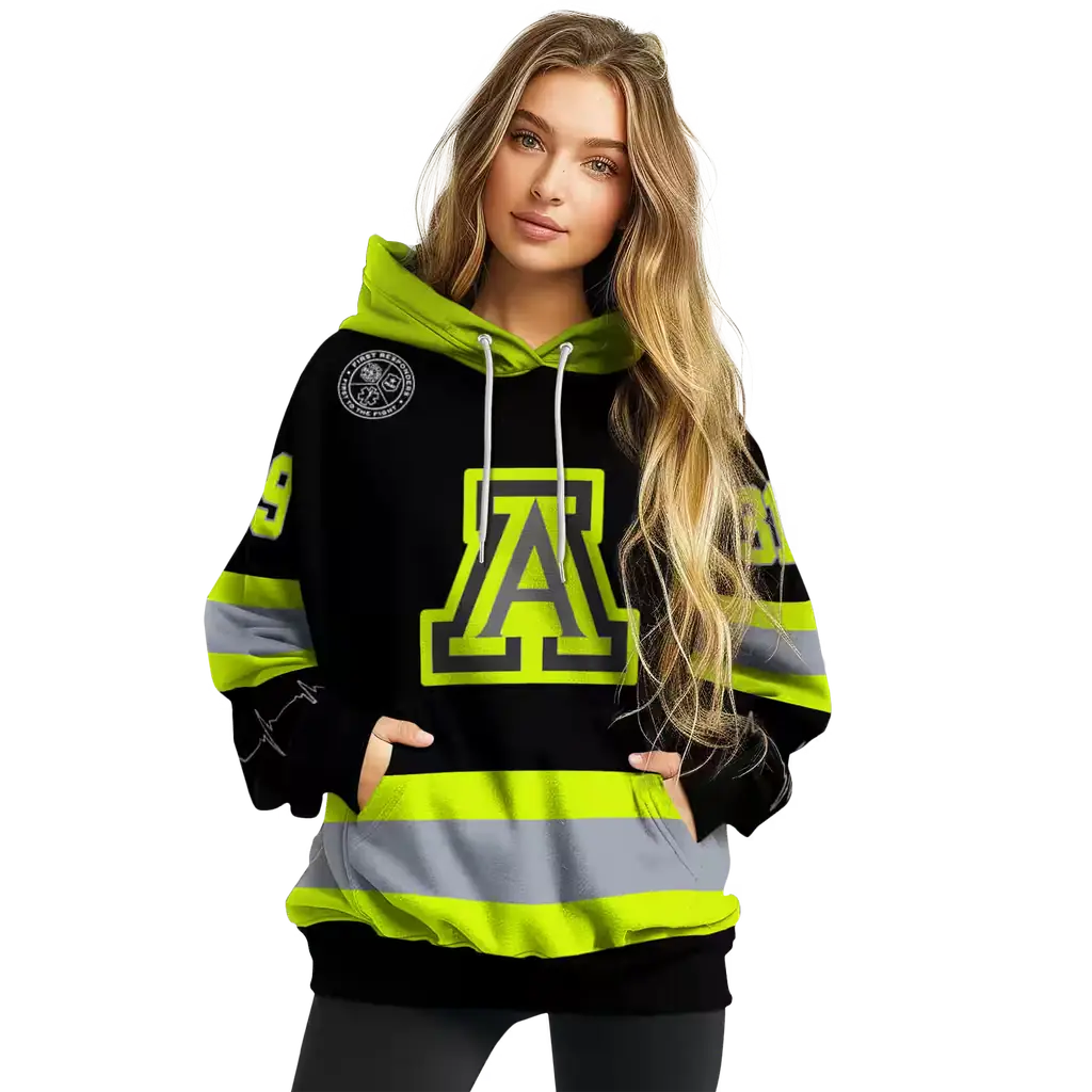 customized arizona wildcats safety motif black neon green hoodie high quality customized arizona wildcats safety motif black neon green hoodie high quality