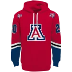 customized arizona wildcats striped sleeves red hoodie best selling