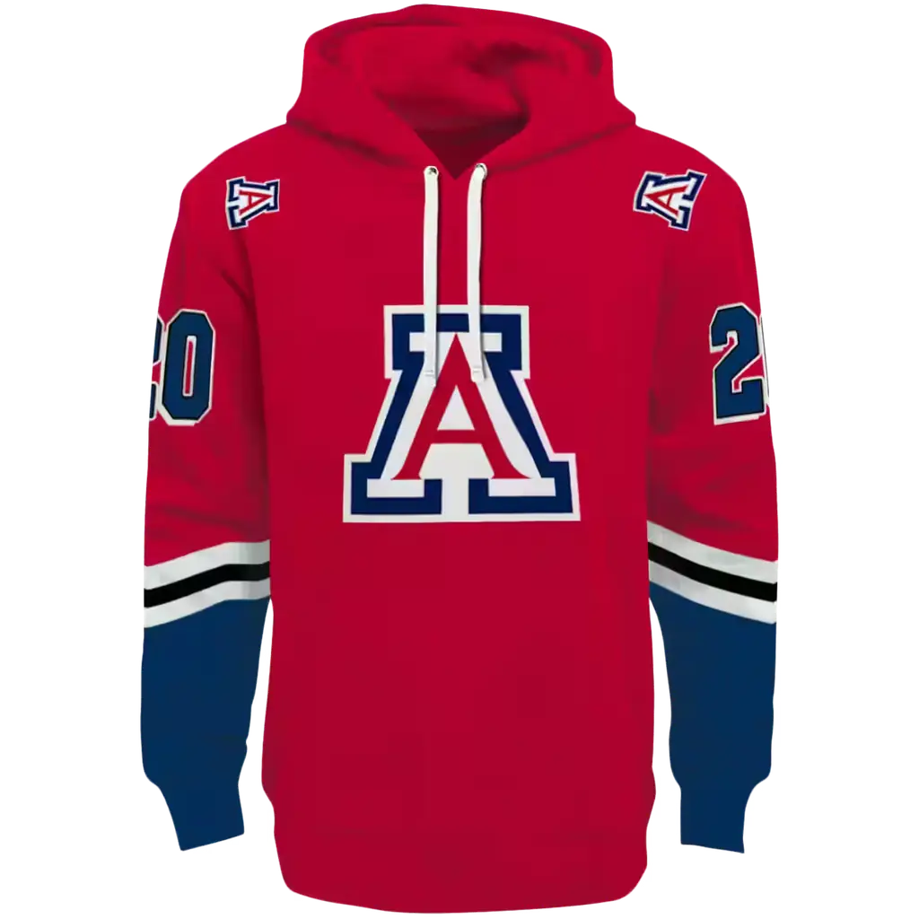 customized arizona wildcats striped sleeves red hoodie best selling customized arizona wildcats striped sleeves red hoodie best selling