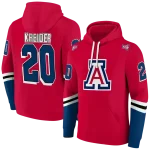 customized arizona wildcats striped sleeves red hoodie best selling