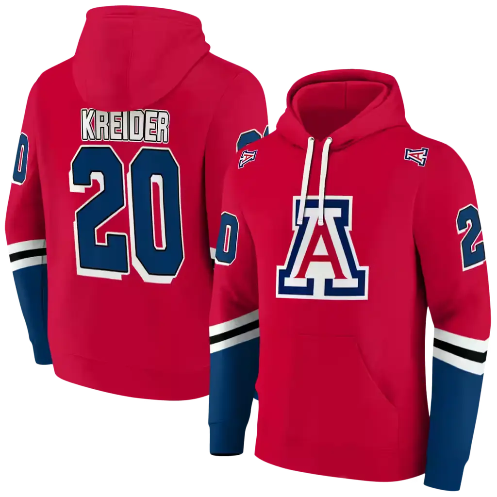 customized arizona wildcats striped sleeves red hoodie fashion forward customized arizona wildcats striped sleeves red hoodie fashion forward