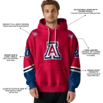 customized arizona wildcats striped sleeves red hoodie best selling