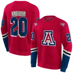 customized arizona wildcats striped sleeves red hoodie best selling