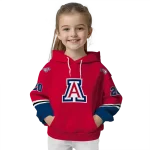 customized arizona wildcats striped sleeves red hoodie best selling