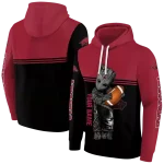 customized arkansas razorbacks baby groot red black hoodie best selling