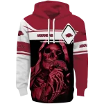 customized arkansas razorbacks grim reaper red black hoodie best selling