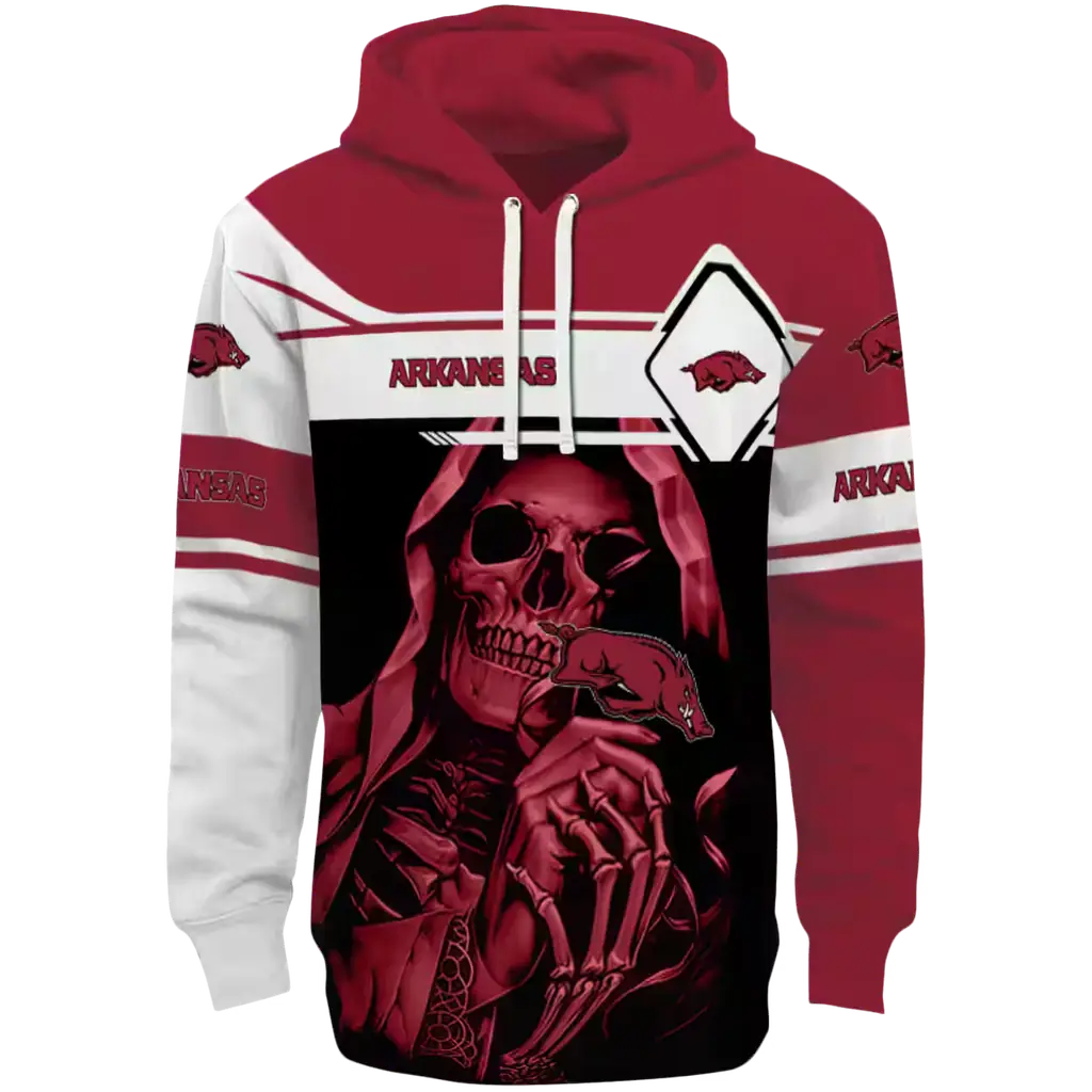 customized arkansas razorbacks grim reaper red black hoodie best selling customized arkansas razorbacks grim reaper red black hoodie best selling