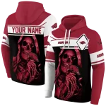 customized arkansas razorbacks grim reaper red black hoodie best selling