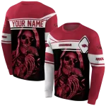 customized arkansas razorbacks grim reaper red black hoodie best selling