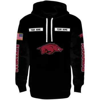 customized arkansas razorbacks punisher skull black hoodie best selling