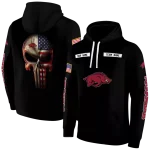 customized arkansas razorbacks punisher skull black hoodie best selling