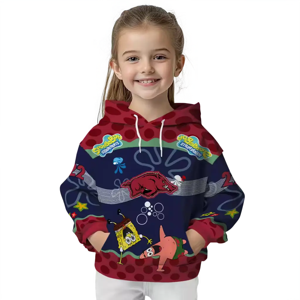 customized arkansas razorbacks spongebob patrick star red navy hoodie top rated customized arkansas razorbacks spongebob patrick star red navy hoodie top rated