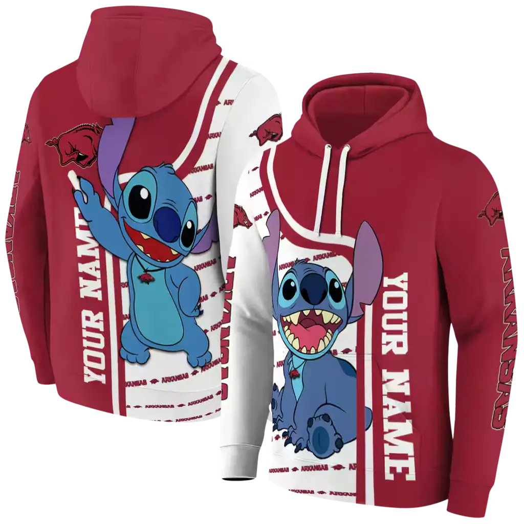 customized arkansas razorbacks stitch red hoodie fashion forward customized arkansas razorbacks stitch red hoodie fashion forward