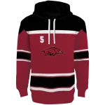 customized arkansas razorbacks striped pattern red hoodie best selling